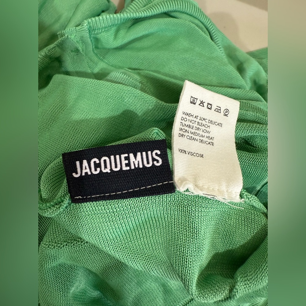 Jacquemus Mint Green Off-Shoulder Button-Front Maxi Dress - Picture 8 of 9